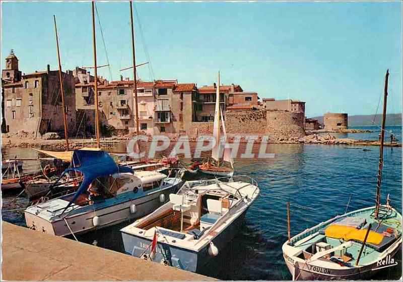 Postcard Modern Saint Tropez Var Pouncho and two old towers Fishing Boat