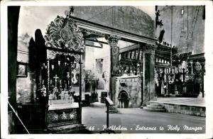 BETHLEHEM, Holy Site, Holy Manger RPPC, 1958 Vintage Postcard 536985