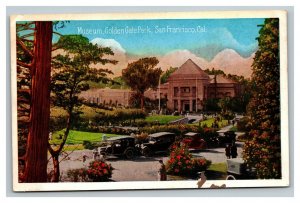 Vintage 1920's Postcard Antique Cars Museum Golden Gate Park San Francisco CA