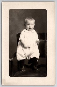 RPPC Springdale Washington Adorable Charley Stark 1925 on Chair Postcard H26