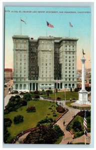 Hotel St. Francis and Dewey Monument San Francisco CA Postcard