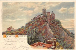 Lo216 germany greetings from wartburg  litho