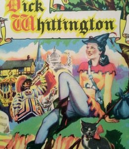 Dick Whittington Theatre Show Mini Print 1930's Black Cat Lovely Women Artwork