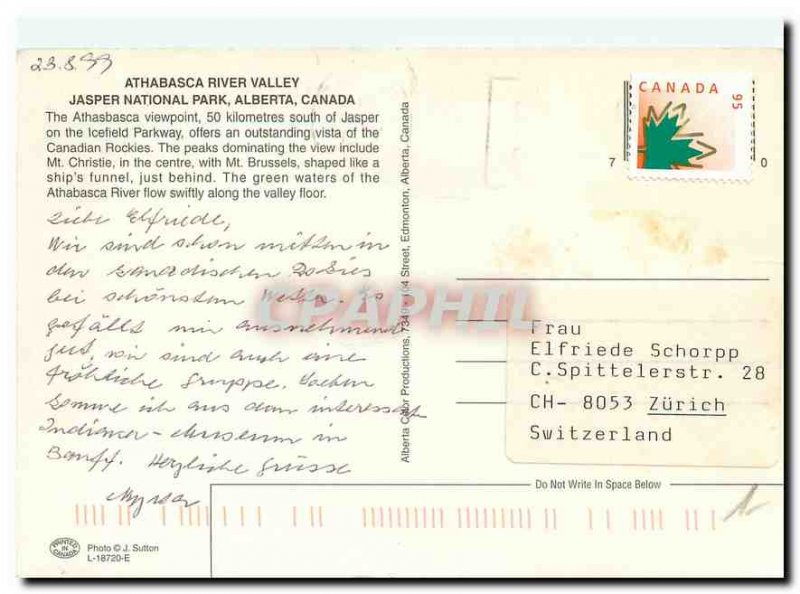 Postcard Modern Icefield Parkway Athabasca River