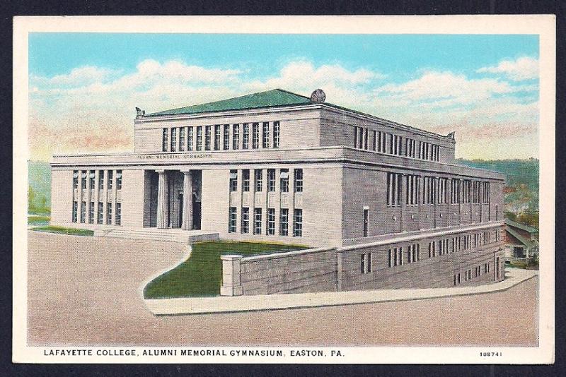 Lafayette College Alumni Gymnasium Easton PA unused c1920's