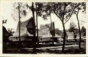 indonesia, SUMATRA, Native Batak Houses (1932) RPPC Postcard