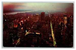 Vintage 1950's Postcard Panoramic View of Manhattan From Empire State Building