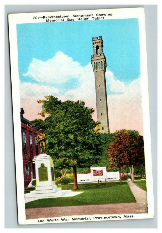 Vintage 1920's Postcard Provincetown Monument War Memorial Massachusetts