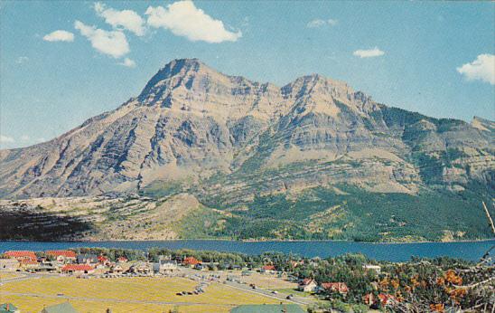 Canada Alberta Waterton Lakes Townsite Mount Vimy In Background