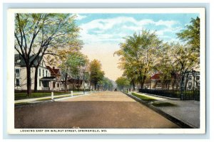 c1920s Looking East Walnut Street, Springfield Missouri MO Unposted Postcard