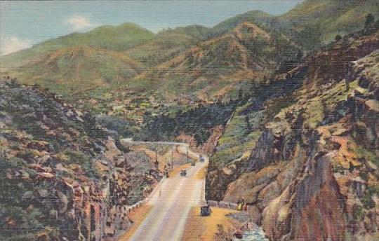 Colorado Manitou Springs Surrounded By Hills As Seen From Ute Pass