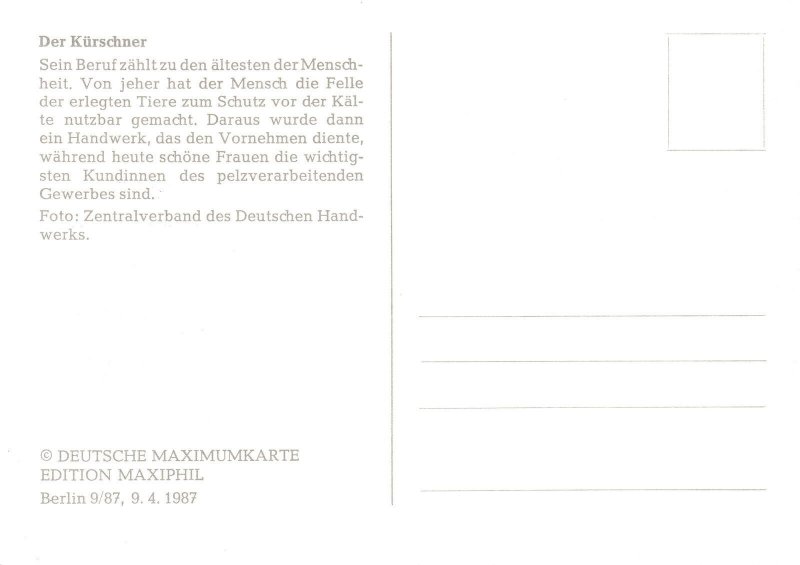 WEST BERLIN POSTAL SERVICES MAXIMUM POSTCARD CENTRAL ASSOCIATION OF GERMAN TRADE
