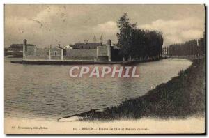 Postcard Old Prison melun Pointe of & # 39ile and central house