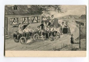 257011 Storchheim MULTIPLE BABIES & STORKS Car Vintage COLLAGE