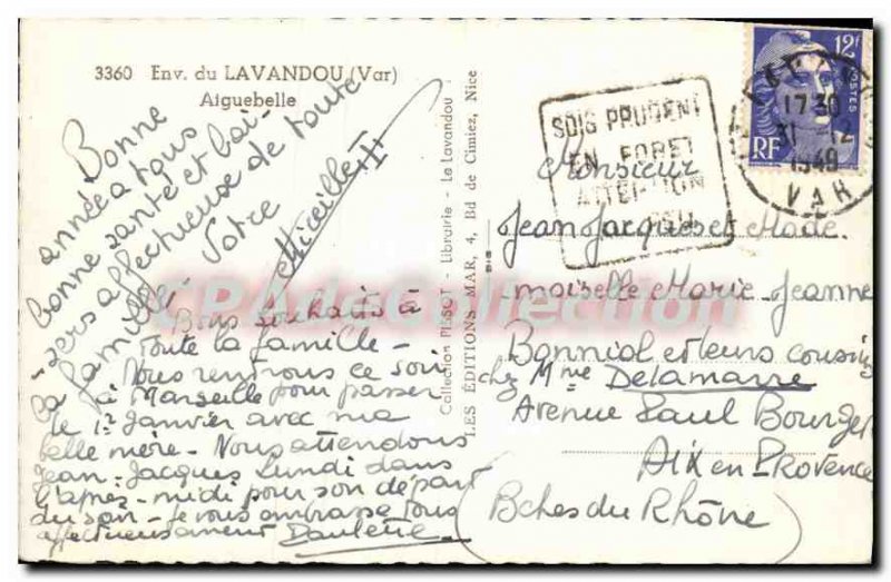 Postcard Old Env Var Lavandou Aiguebelle