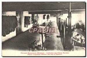 Old Postcard Bonsecours Peruwelz Institution Marist Brothers Atelie d & # 39a...