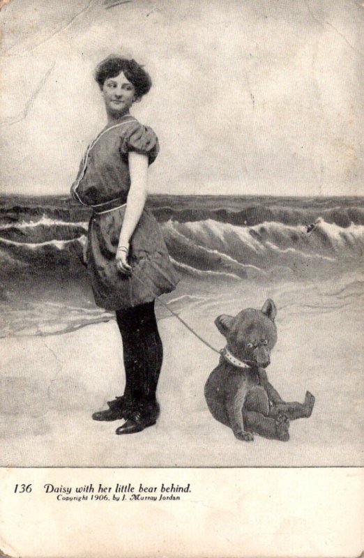 Humour Woman With Bear Doing With Her Little Bear Behind 1907