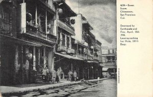 San Francisco CHINATOWN Street Scene 1906 Earthquake/Fire Vintage Postcard