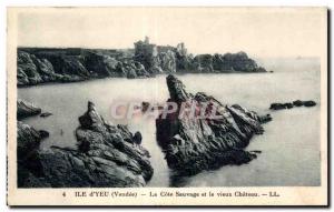 Old Postcard Île d'Yeu Le Sauvage rating and Vieux Chateau