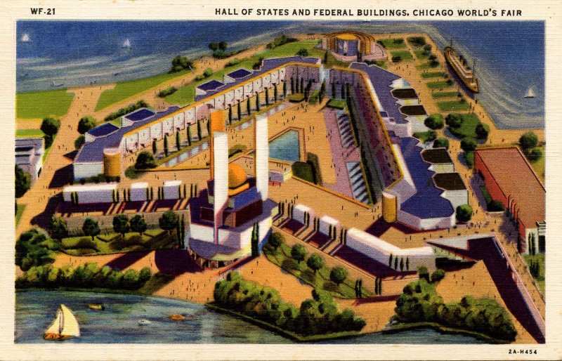 IL - Chicago. 1933 World's Fair, Century of Progress. Hall of States and Fede...