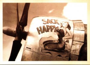 Military World War II Sack Happy Girl Painted On Airplane Motor