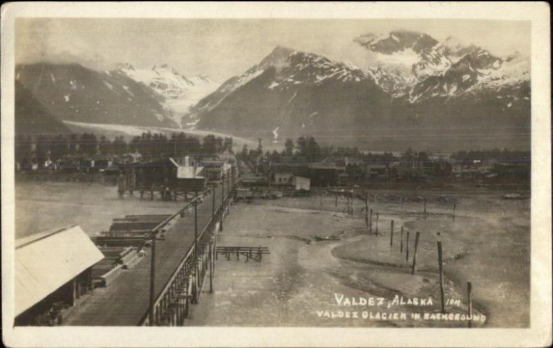 Valdez AK General View c1915 Real Photo Postcard