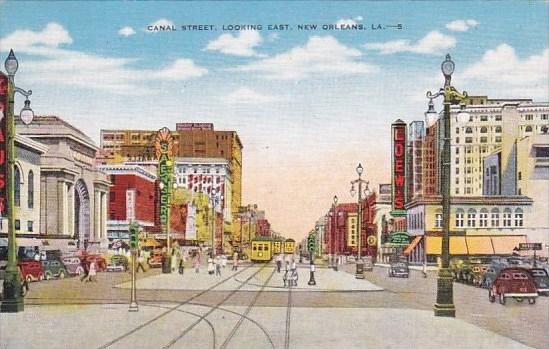 Canal Street Looking East New Orleans Louisiana