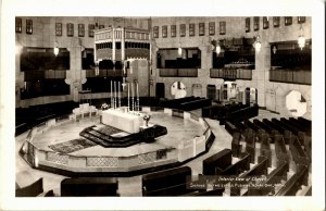 RPPC Interior View of Church Shrine of Little Flower Royal Oak MI Postcard N36