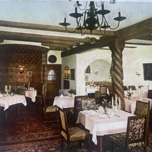 Germany Rothenburg ob der Tauber Hotel Eisenhut Interior Postcard VINTAGE