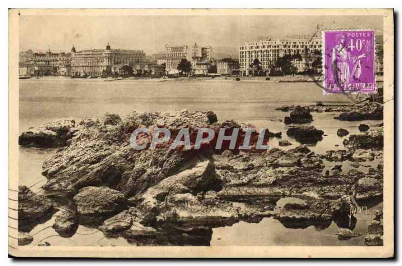 Postcard Old French Riviera Cannes Alpes Maritimes seen them Hotels Palm Beac...