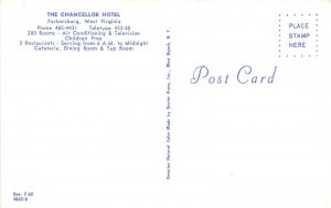 Parkersburg West Virginia 1960s Postcard The Chancellor Hotel