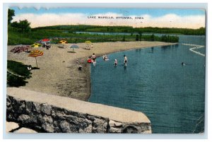 1945 Bathing Scene Lake Wapello Ottumwa Iowa IA Posted Vintage Postcard