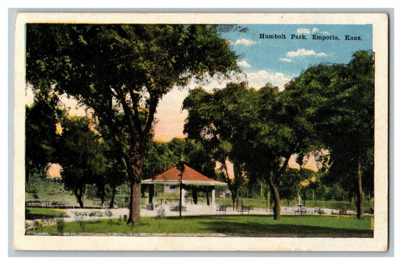 Postcard Humbolt Park Emporia Kans. Kansas Vintage Standard View Card 