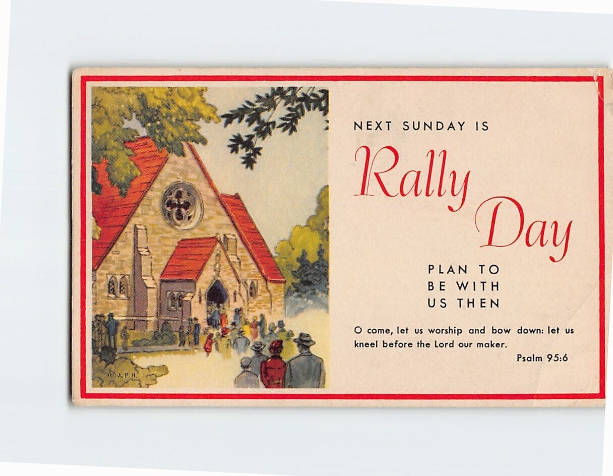 Postcard - Rally Day Invitation Card with Bible Verse & People Church ...