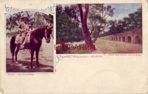 pre-1907 MEXICO - A TACUBAYA - EL AQUEDUCO y RURAL THE HORSEMAN