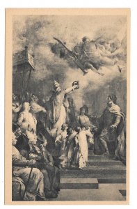 France Paris Pantheon Coronation of Charlemagne H Levy Painting Vintage Postcard