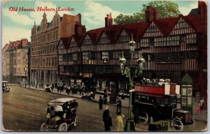 Old Houses Holborn London England Staple Inn Holborn Pass Cars Postcard