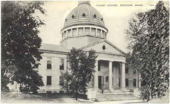 Court House, Dedham, Massachusetts, MA, Divided Back