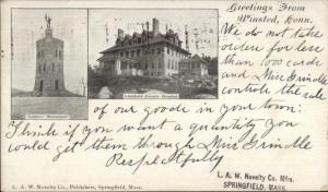 Winsted CT Hospital & Monument c1905 Postcard