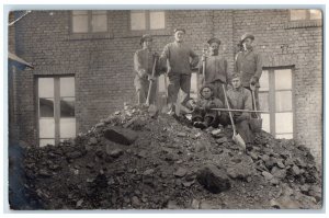 c1910's US Army WWI Europe Coaling Shovels RPPC Photo Unposted Postcard 