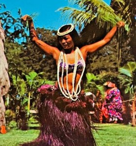 Vintage Postcard Waikiki Beach Hawaii Tahitian Belly Dancer Dancing Kodak Hula