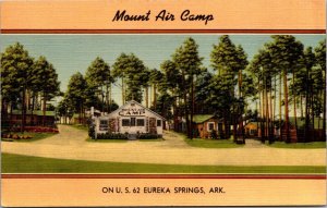 Linen Postcard Mount Air Camp Motel in U.S. 62 in Eureka Springs Arkansas