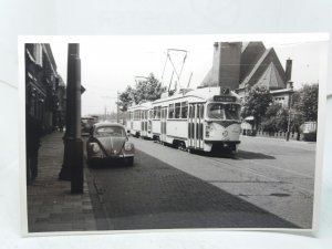 Original Vintage Tram Photo Coupled PCCs on Azalea Plien Hague Netherlands 1959