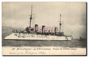 Old Postcard warship D'Entrecasteaux first class cruiser