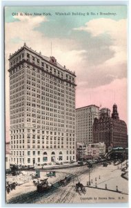 NEW YORK CITY, NY ~ Street View WHITEHALL BUILDING c1900s Handcolored Postcard