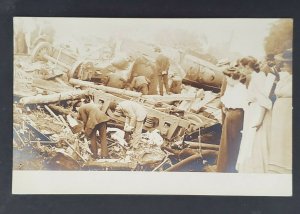 1907 Portland ME to Salem Falls NH Train Wreck Rare Real Picture Postcard RPPC