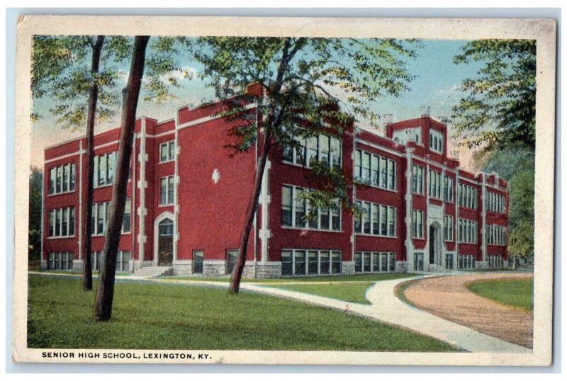 c1930 Senior High School Exterior Building Lexington Kentucky Vintage Postcard