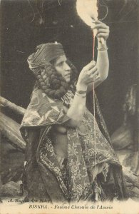 Postcard Biskra Algeria Chaouia Woman Spinning Wool From The Aures Mountains