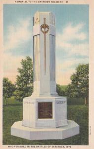 New York Saratoga Springs Memorial To The Unknow Soldiers Curteich