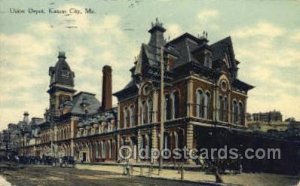 Union Depot, Kansas City, MO, Missouri, USA Train Railroad Station Depot 1910...